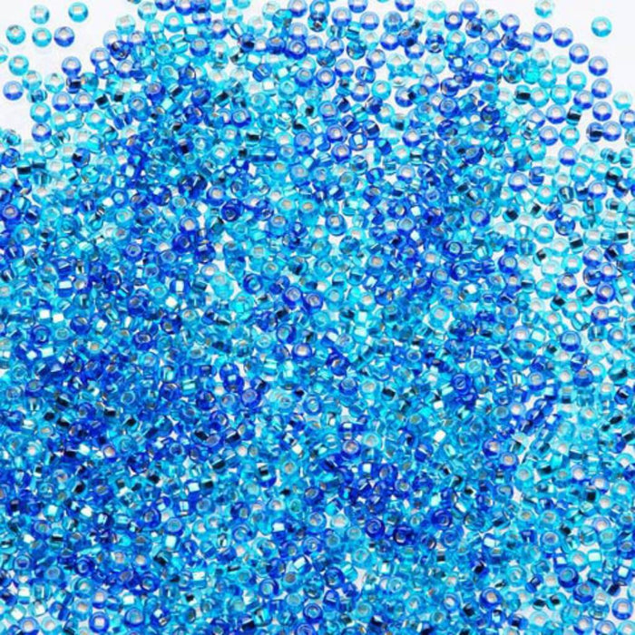 BEADS SEED AQUA MIX SILVER 