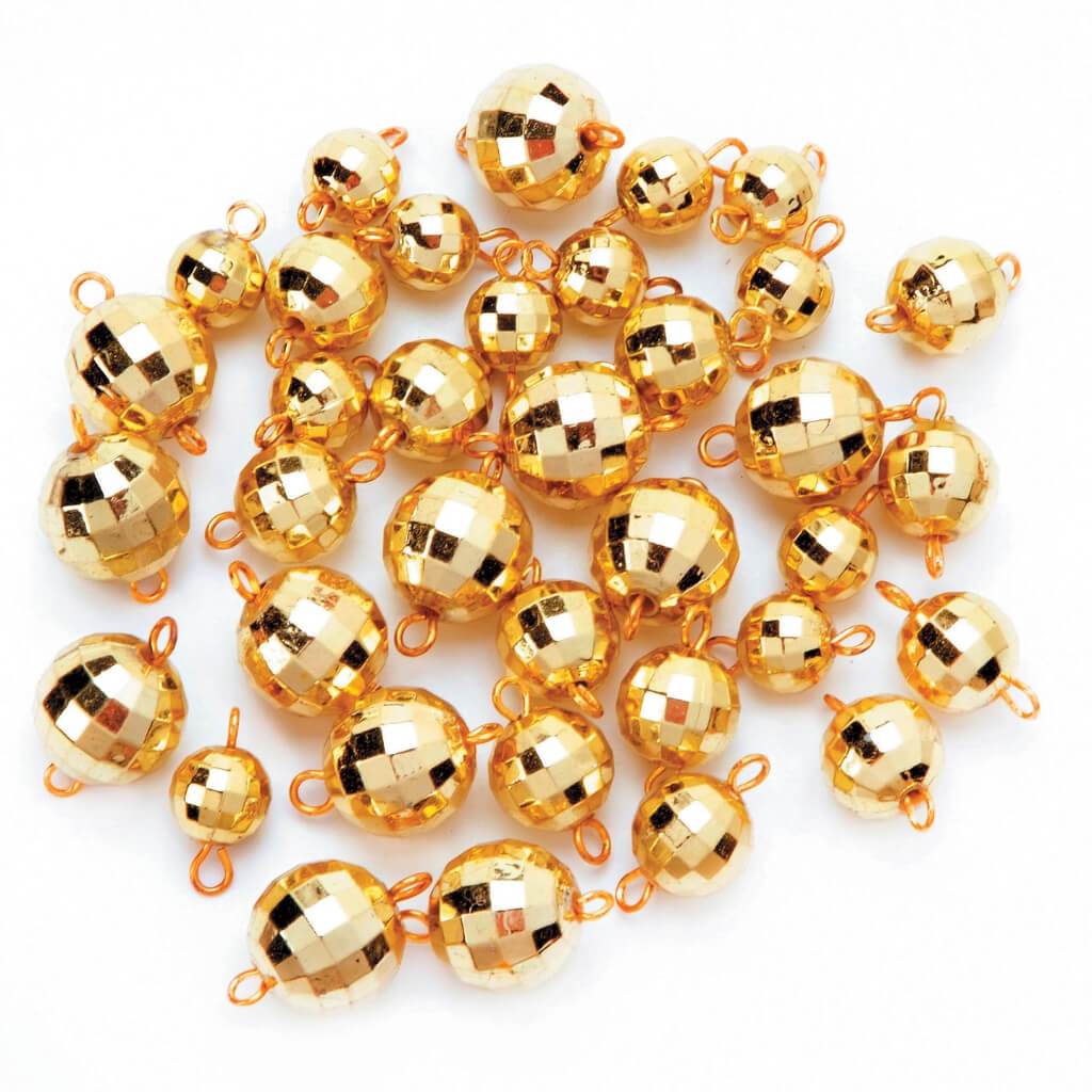 CONNECTORS GOLD FACETED BEAD 8/10/12MM 