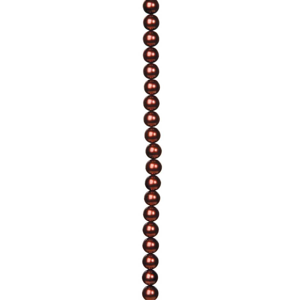 GLASS PEARL STRAND BROWN 10MM 7IN 