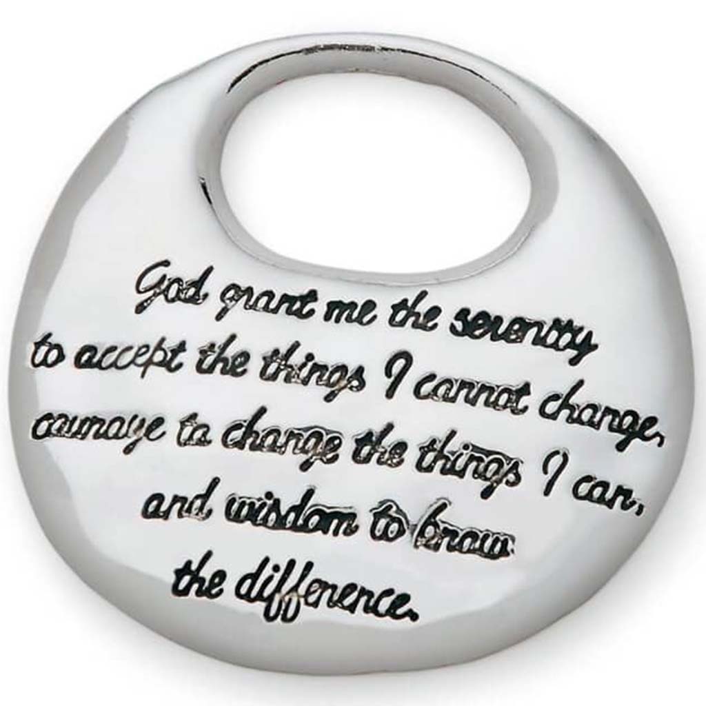 CHARM SERENITY POEM SILVER 43X44MM 