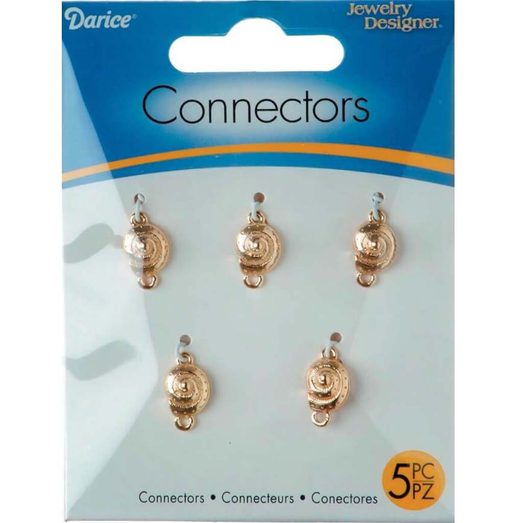 CONNECTORS SPIRAL SHELL GOLD 10MM 