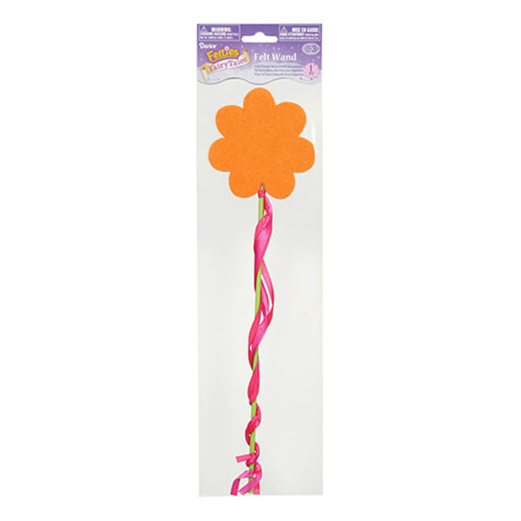 Flower Wand With Streamers 3 Assorted Colors