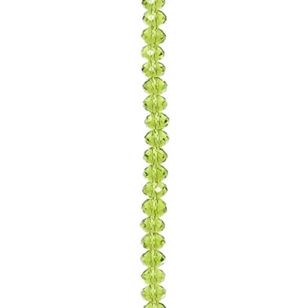 CRYSTAL BEAD STRAND RONDELLE OLIVENE 7IN 