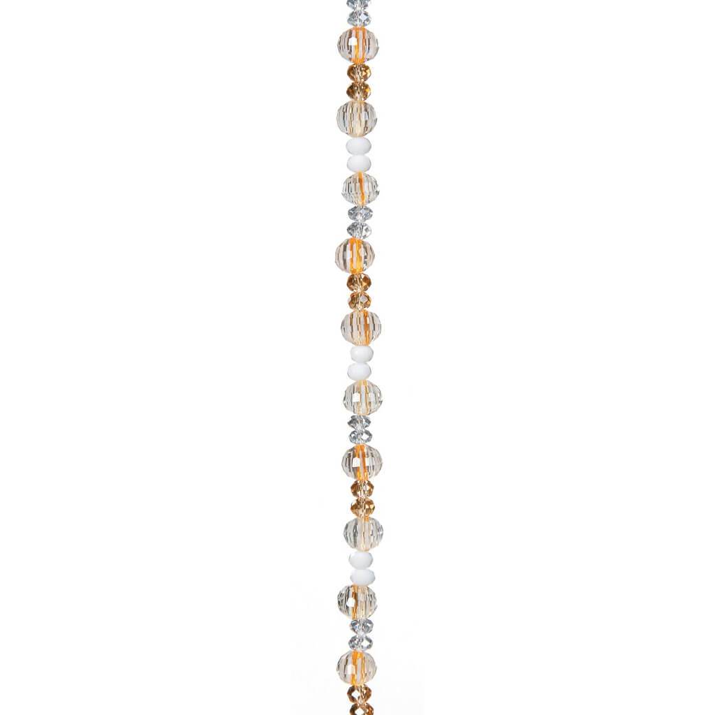 GLASS BEAD STRAND ASST.TOPAZ &amp; WHITE 