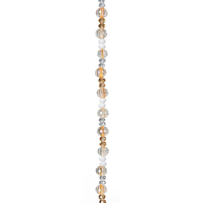 GLASS BEAD STRAND ASST.TOPAZ & WHITE 