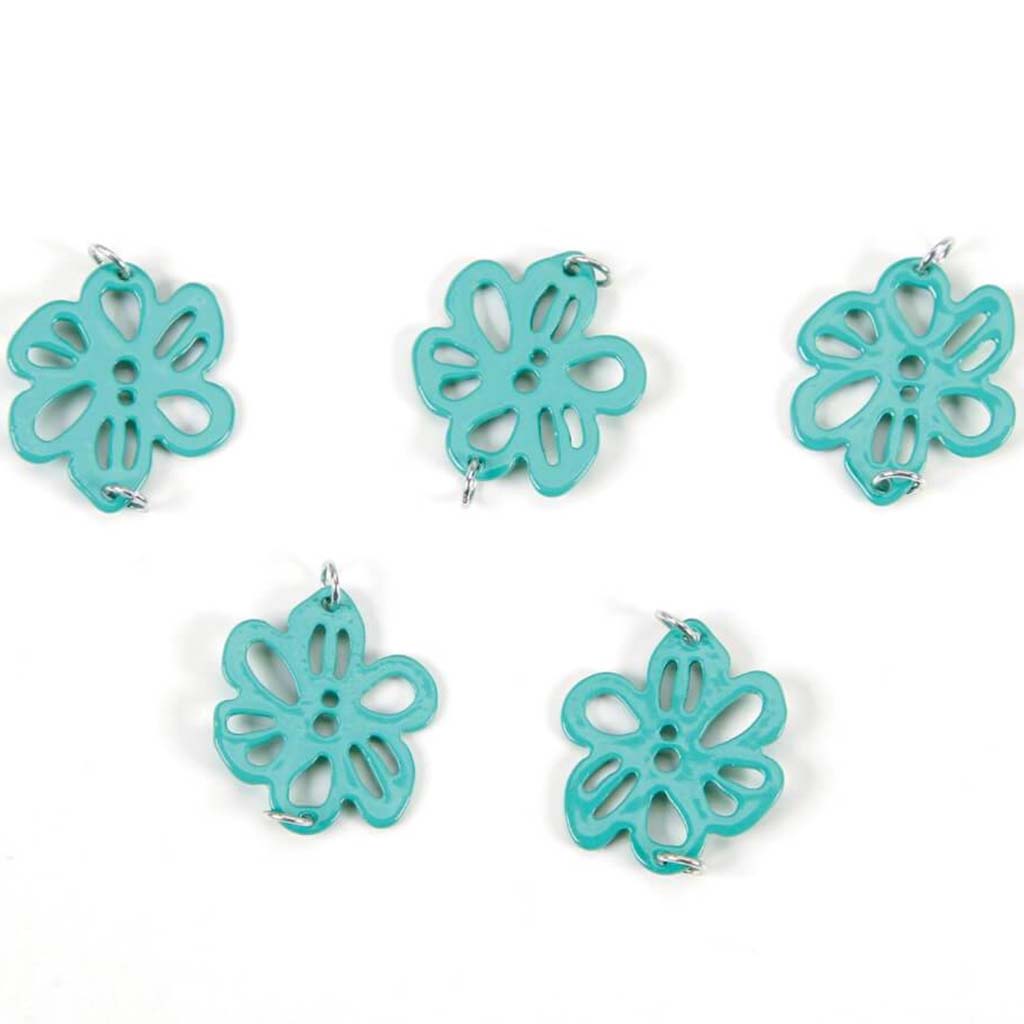 CONNECTORS TURQUOISE FLOWER 20X22MM 