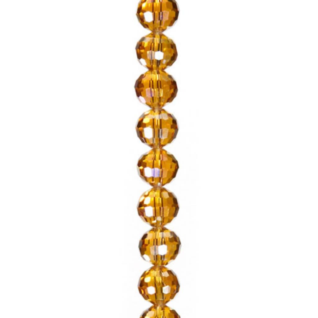 CRYSTAL BEAD STRAND FACETED ROUND TOPAZ AB 