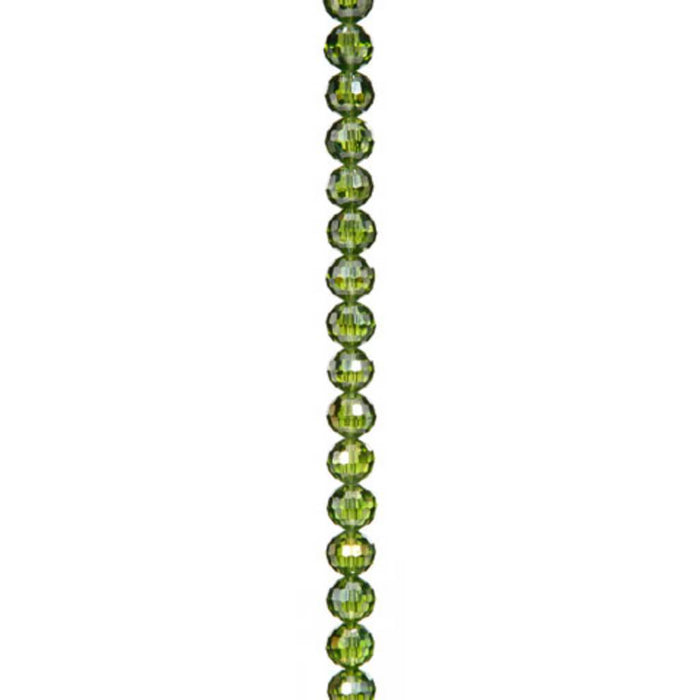 CRYSTAL BEAD STRAND FACETED ROUND OLIVEN AB 10MM 7IN 