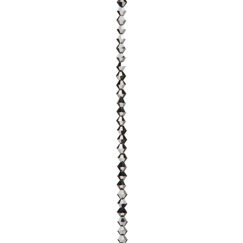 VENEZIA CRYSTAL BEAD STRAND SILVER 6MM 7IN 