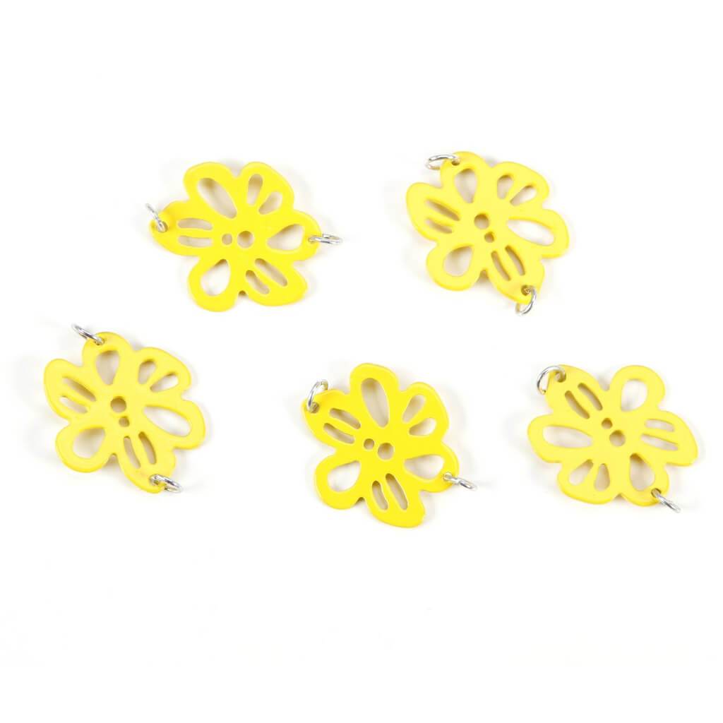 CONNECTORS YELLOW FLOWERS 20X22MM 