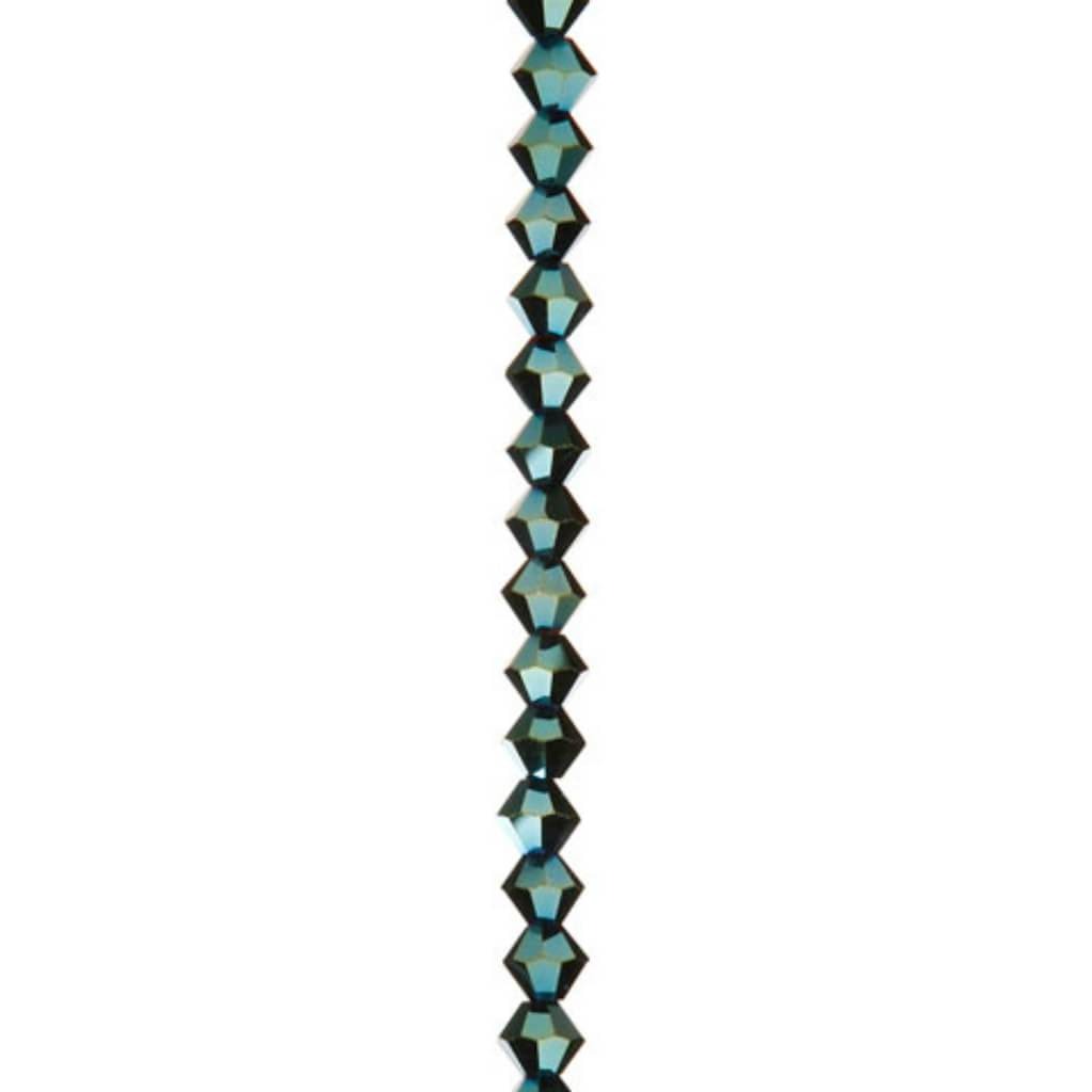 VENEZIA CRYSTAL BEAD STRAND METALLIC GREEN 7IN 