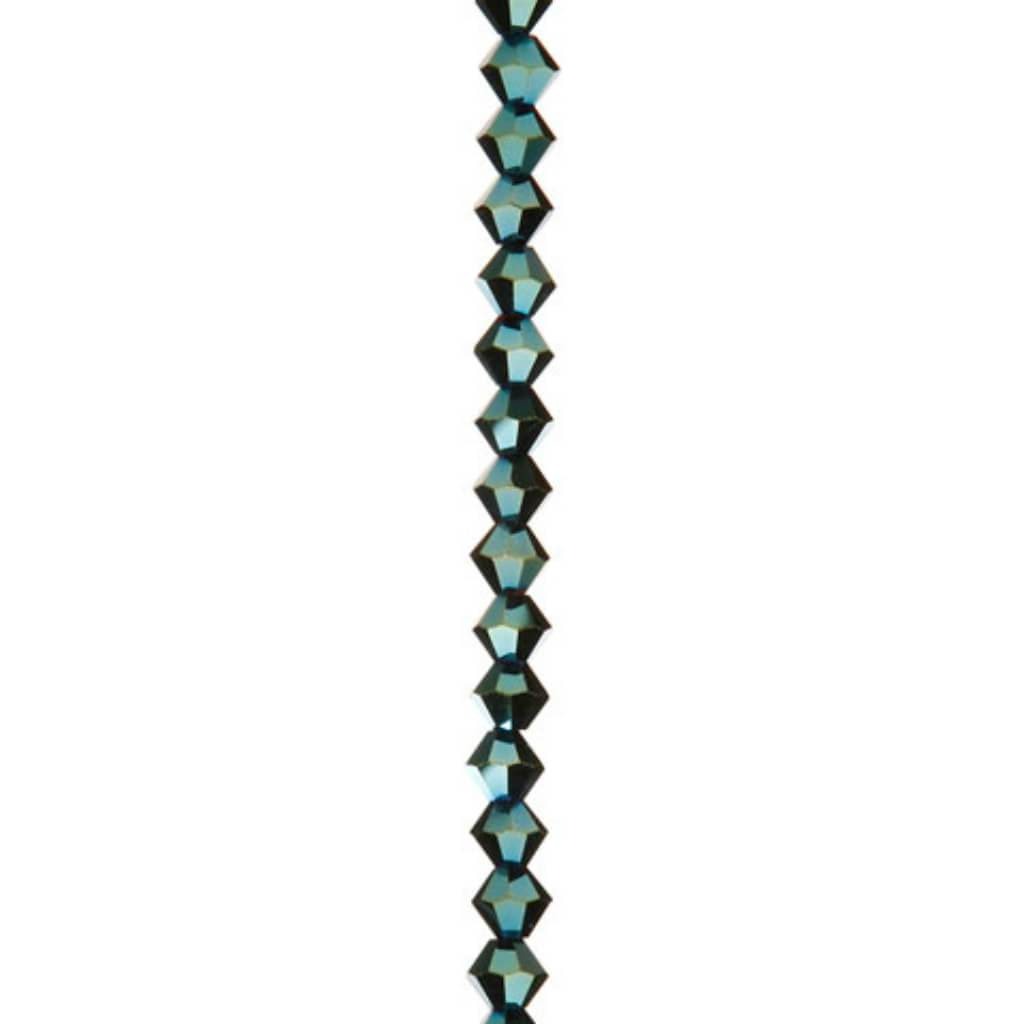 VENEZIA CRYSTAL BEAD STRAND METALLIC GREEN 7IN 