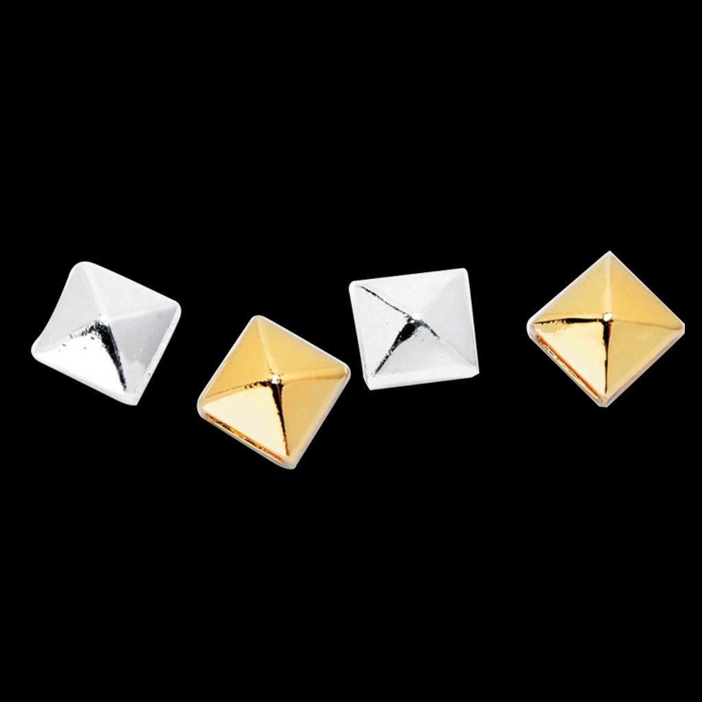 METAL PYRAMID STUD SLIDERS SILVER &amp; GOLD 