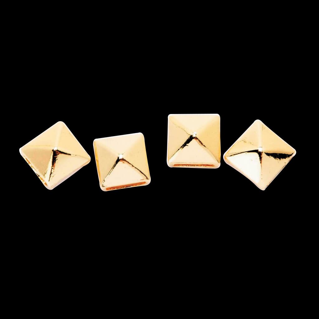 METAL PYRAMID STUD SLIDERS GOLD 