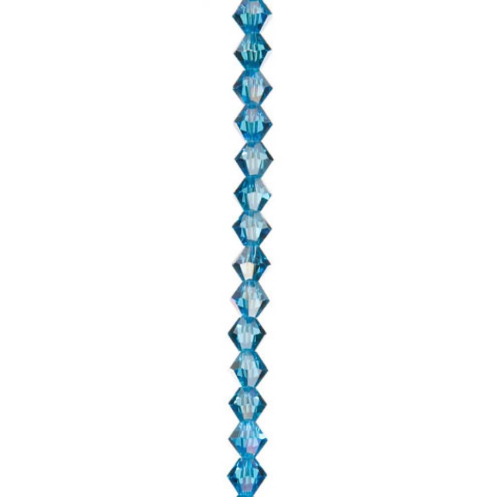 VENEZIA CRYSTAL BEAD STRAND AQUA AB 7IN 