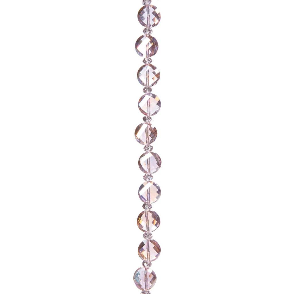 GLASS BEAD STRAND LIGHT PINK 11.5MM 7IN 