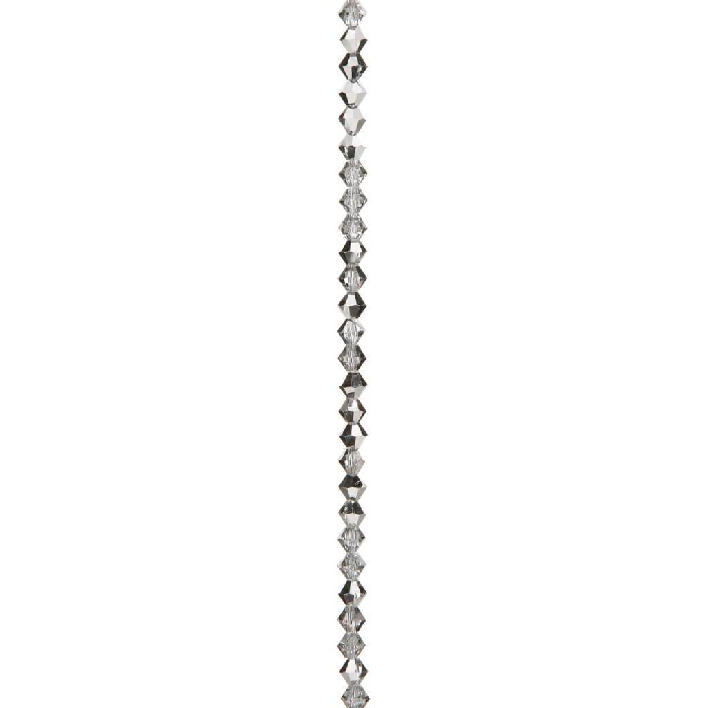 VENEZIA CRYSTAL BEAD STRAND COAT SILVER 6MM 7IN 