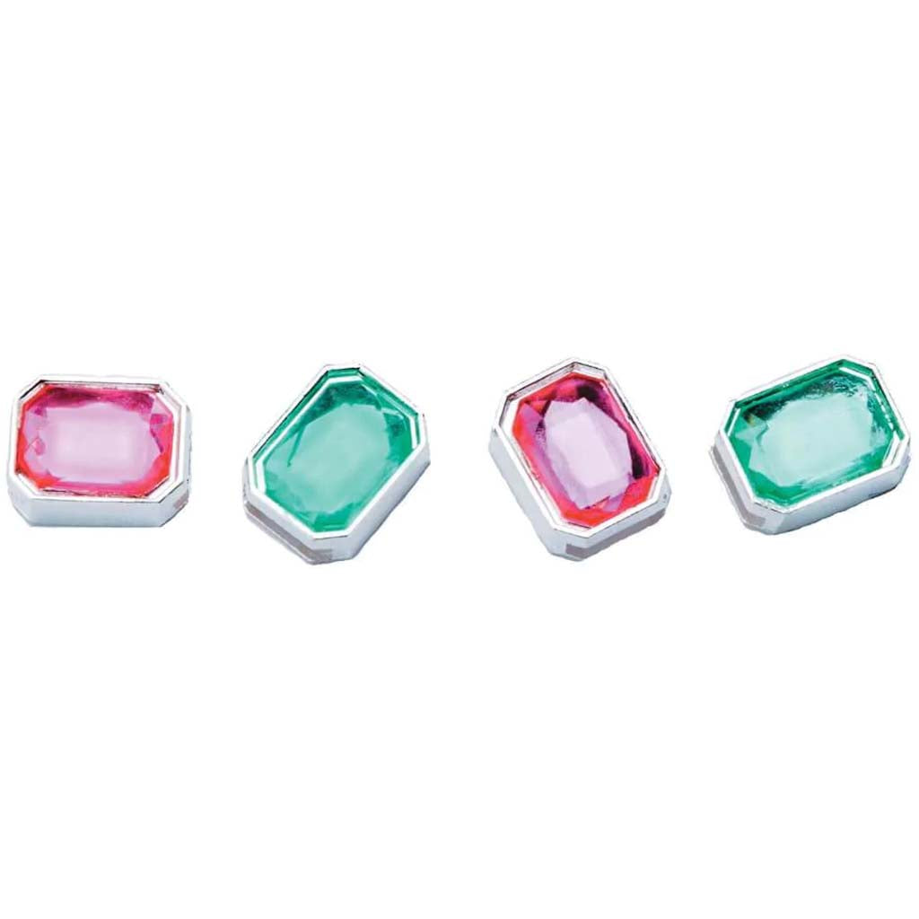 SILVER GEM SLIDERS LIGHT PINK &amp; MINT BLUE 