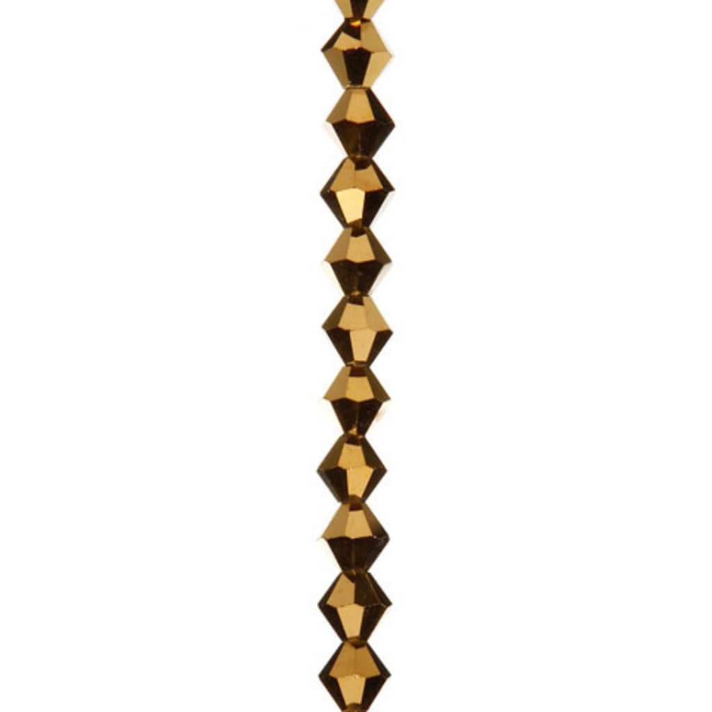 VENEZIA CRYSTAL BEAD STRAND GOLD 7IN 