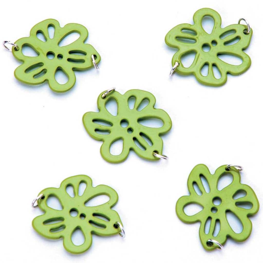 CONNECTORS L.GREEN FLOWER 20X22MM 