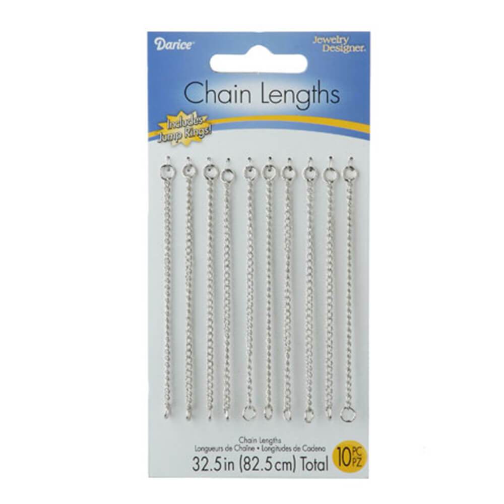 Jewelry Chain Lengths Silver Cable Chain 3 inches 10 pieces