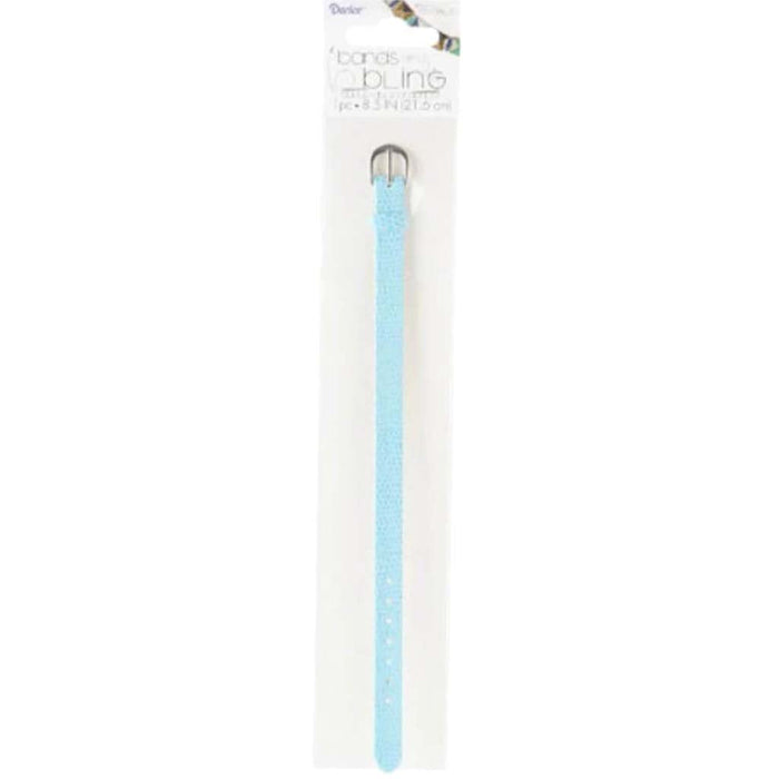 BRACELET FAUX LTHR BUCKLE AQUA 