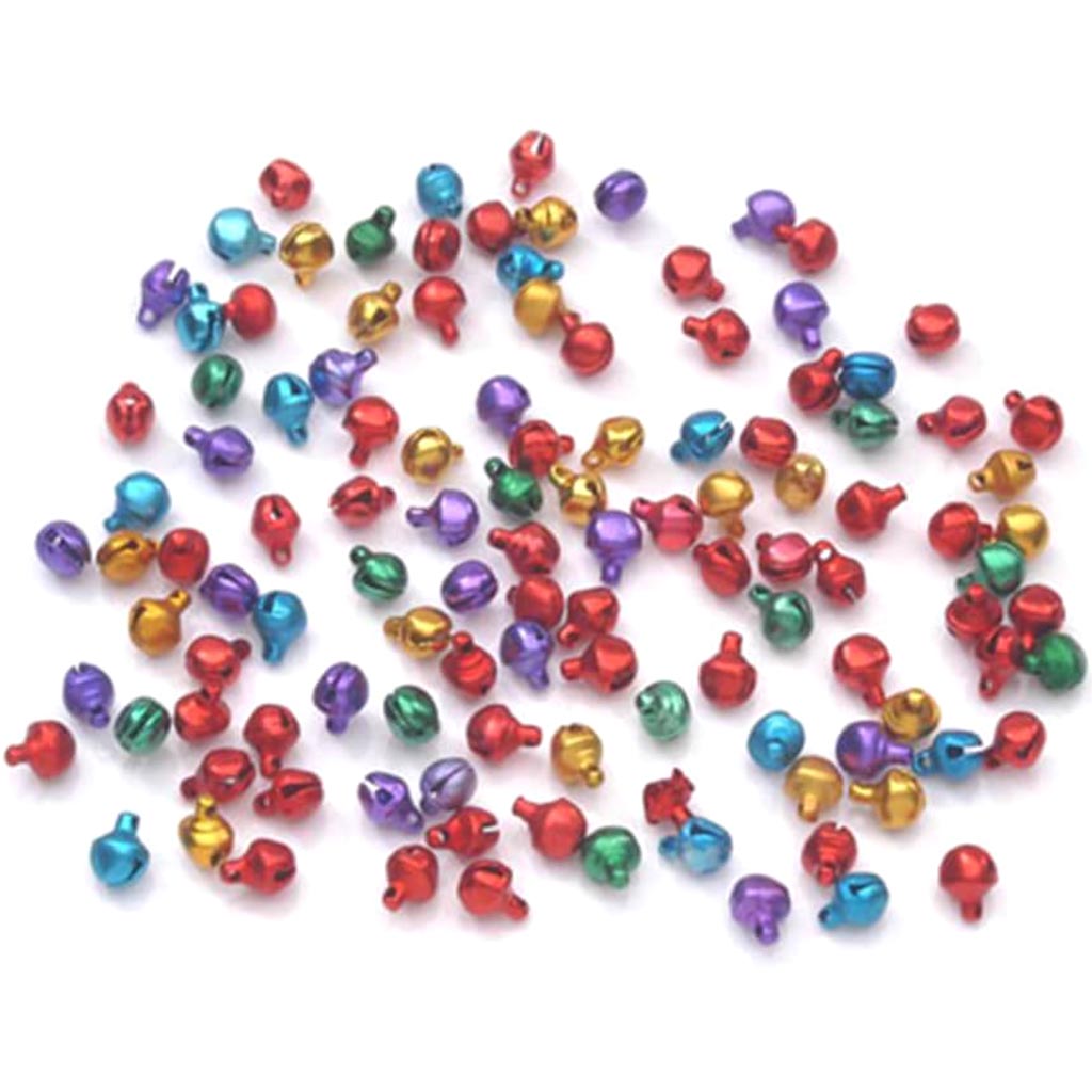 Aluminum Bell Beads 6mm Jewel Tone 