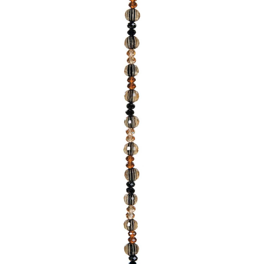 GLASS BEAD STRAND TOPAZ/BLACK 7IN 