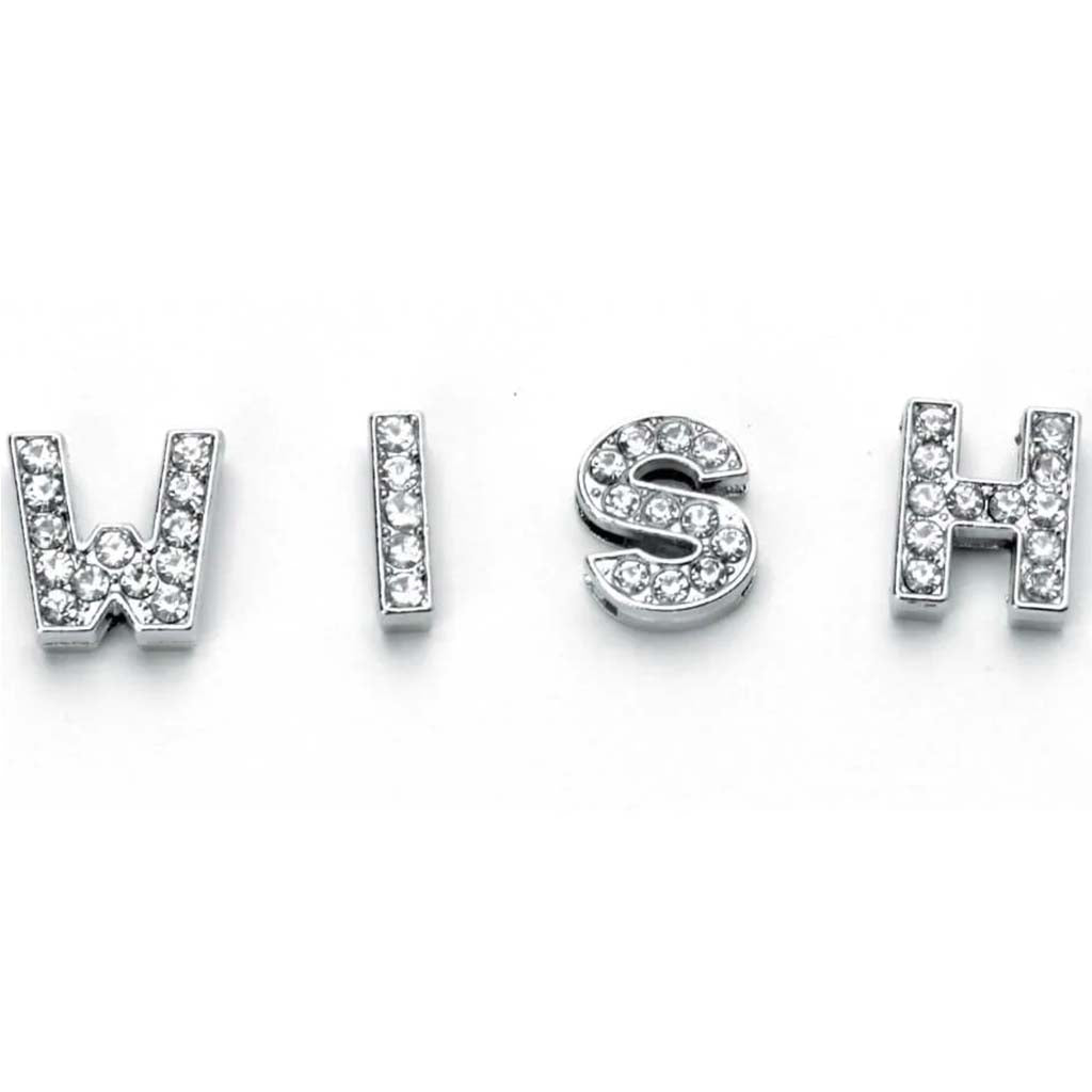 WORD SLIDERS WISH SILVER W/ RHINESTONE 