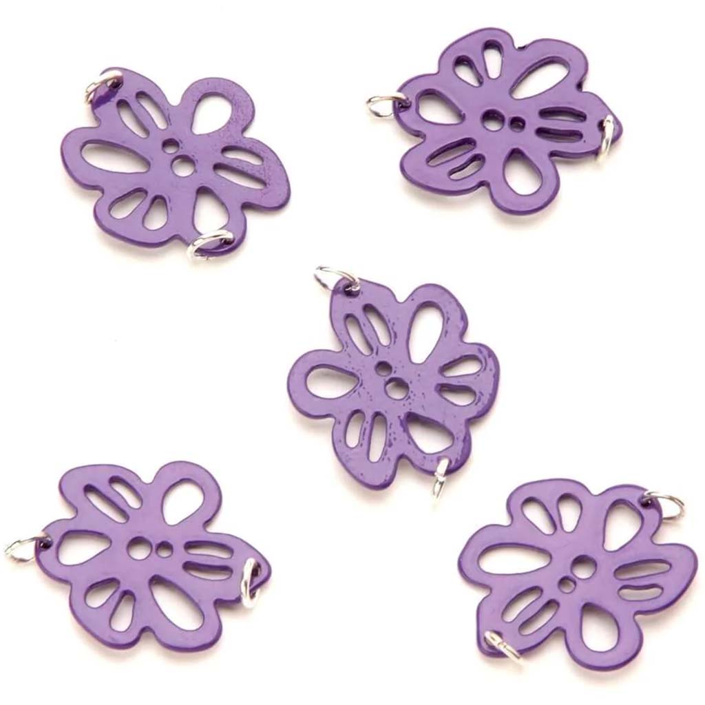 CONNECTORS PURPLE FLOWER 20X22MM 