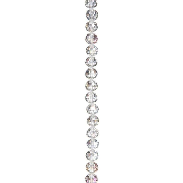 CRYSTAL BEAD STRAND FACETED ROUND CRYSTAL AB 10MM 7IN 