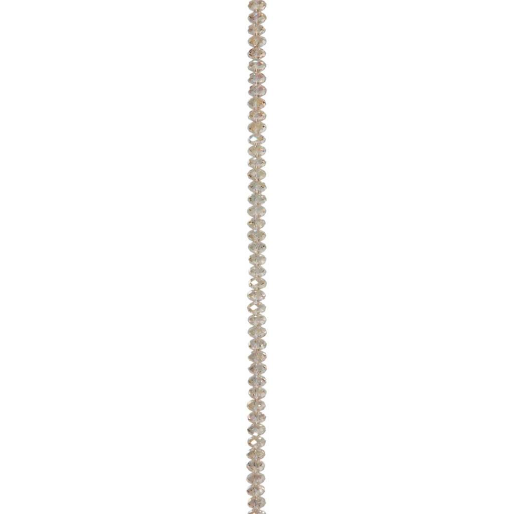 CRYSTAL BEAD STRAND RONDELLE PALE CHAMPAGNE AB 4X6MM 7IN 