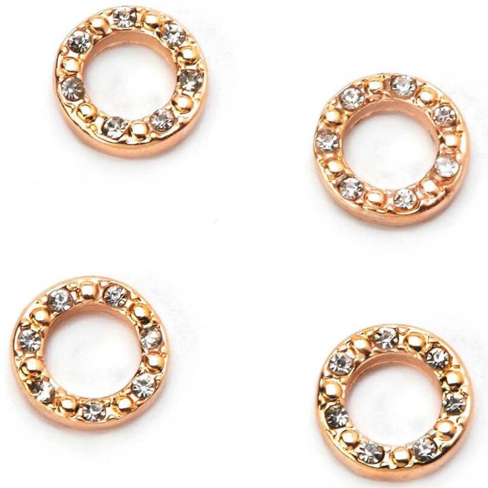CONNECTORS RHINESTONE & GOLD 15MM 
