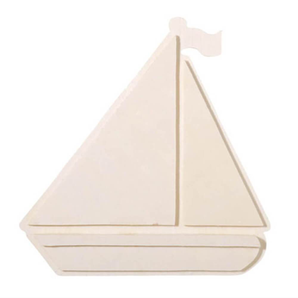 Chunky Unfinished Wood Shape Sailboat 