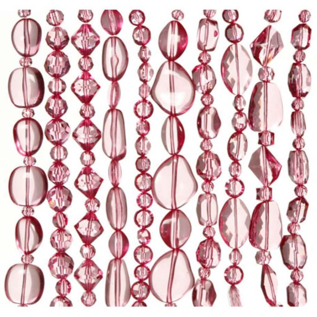 BEAD ACRY STR ASTD LIGHT PINK 7IN 