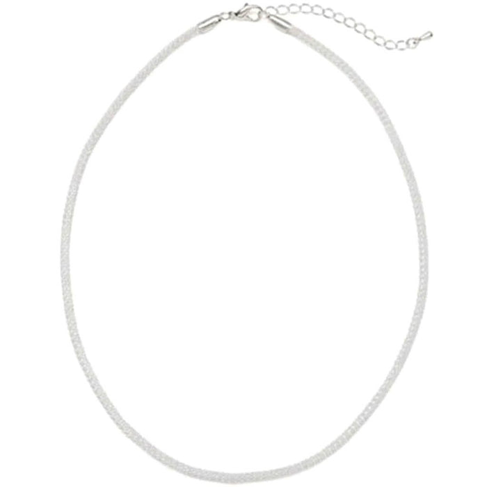 Mix and Mingle Mesh Rope Necklace Bright Silver 16 to 18 inches 
