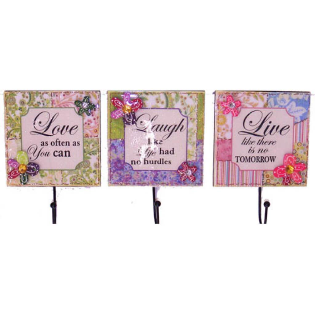 LIVE.LOVE.LAUGH S WALL HOOK 3 AST 