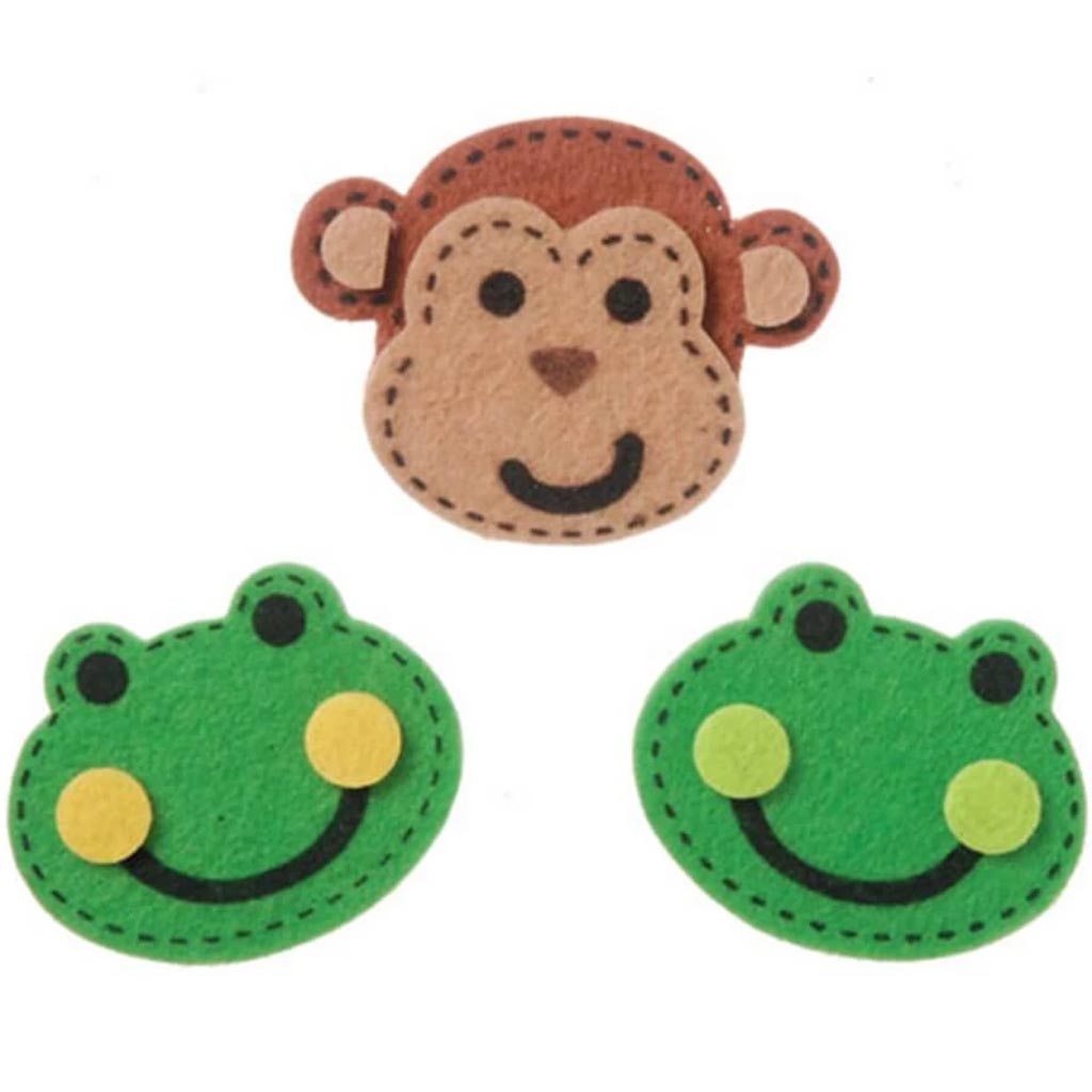 Felties Felt Stickers Stitched Frogs and Monkeys 