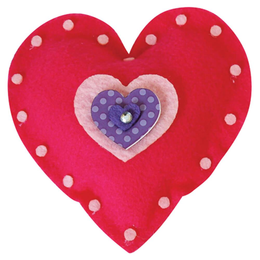 Felties Felt Kit Heart Pillow Makes 2 