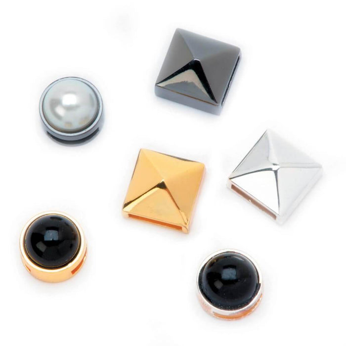 METALLIC PEARL & STUD SLIDER METTALIC MIX 