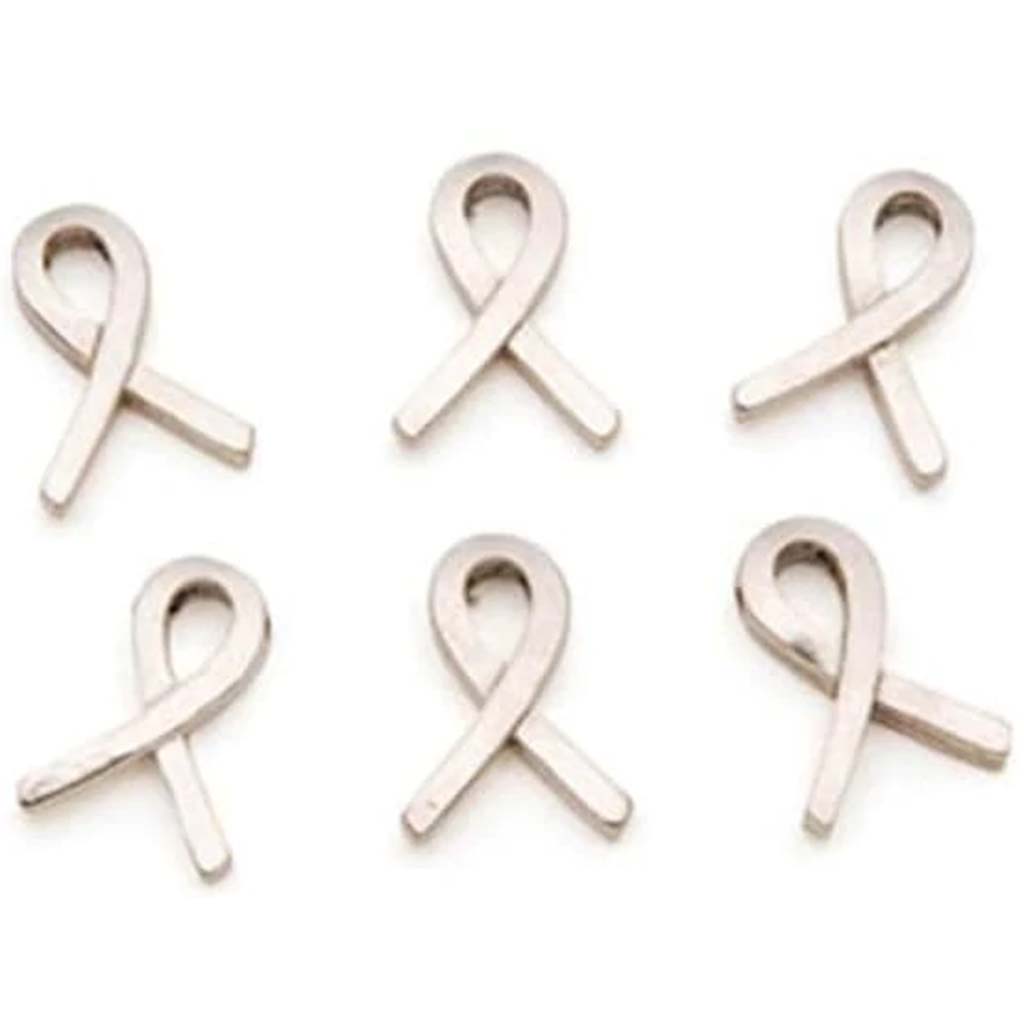 CHARM AWARENESS RIBBON SILVER 1/4IN 