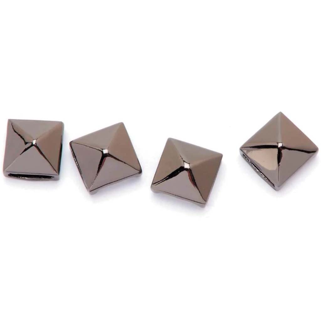 METAL PYRAMID STUD SLIDERS HEMATITE 