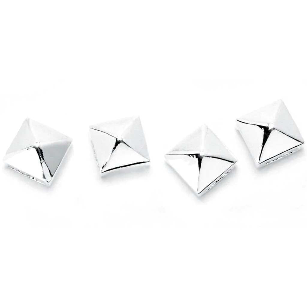 METAL PYRAMID STUD SLIDERS SILVER 