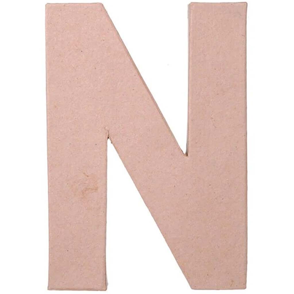 PAPER MACHE LETTER N 8 X 5 1/2 X 1 IN. 