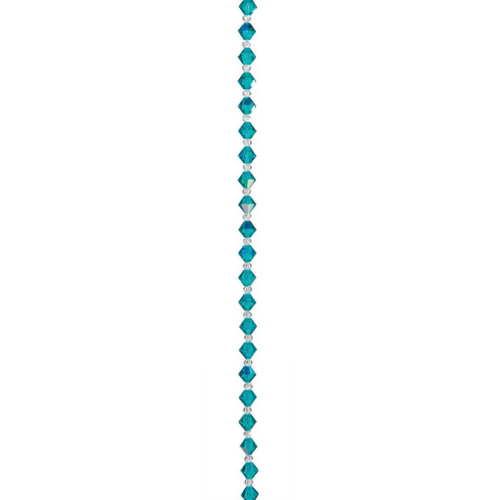 CRYSTAL BEAD STRAND BLUE ZIRCON AB 6MM 