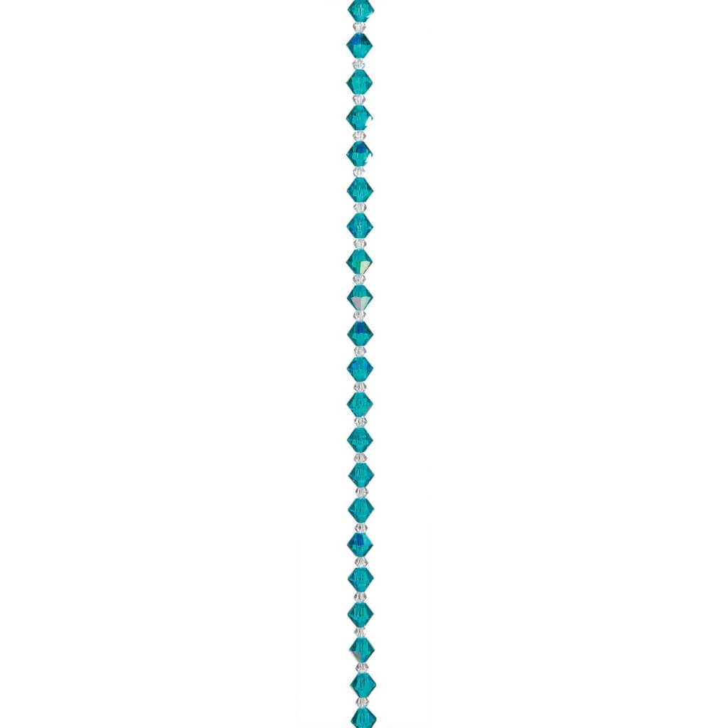 CRYSTAL BEAD STRAND BLUE ZIRCON AB 6MM 