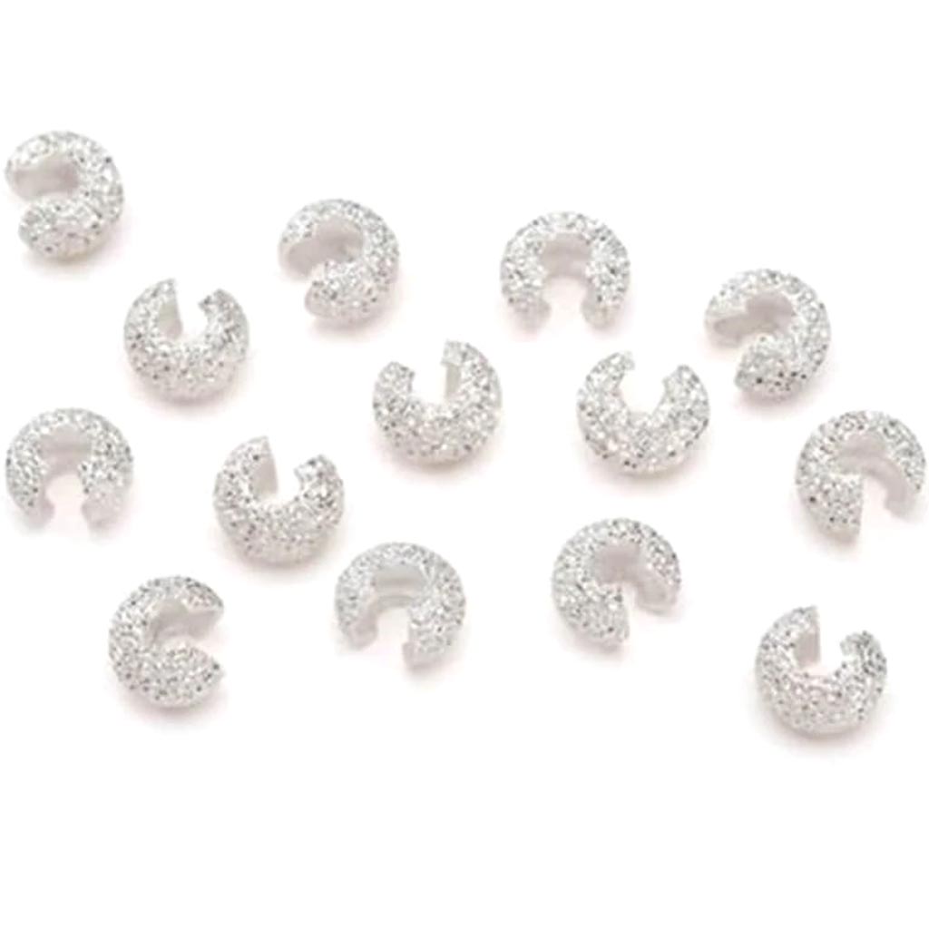 Beadalon Crimp Bead Cover Sparkle Silver Plated 4mm 