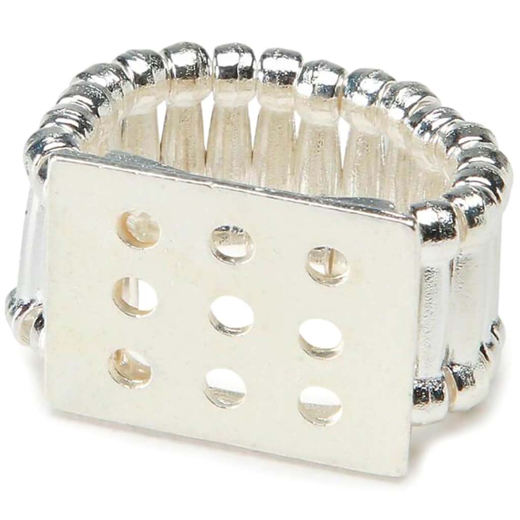 STRETCH RING BASE RECTANGLE SILVER 