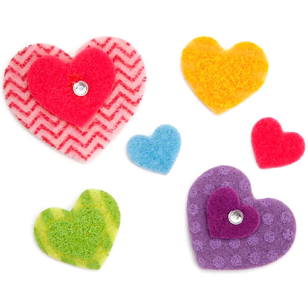 Felties Felt Stickers Hearts 48 Pieces 