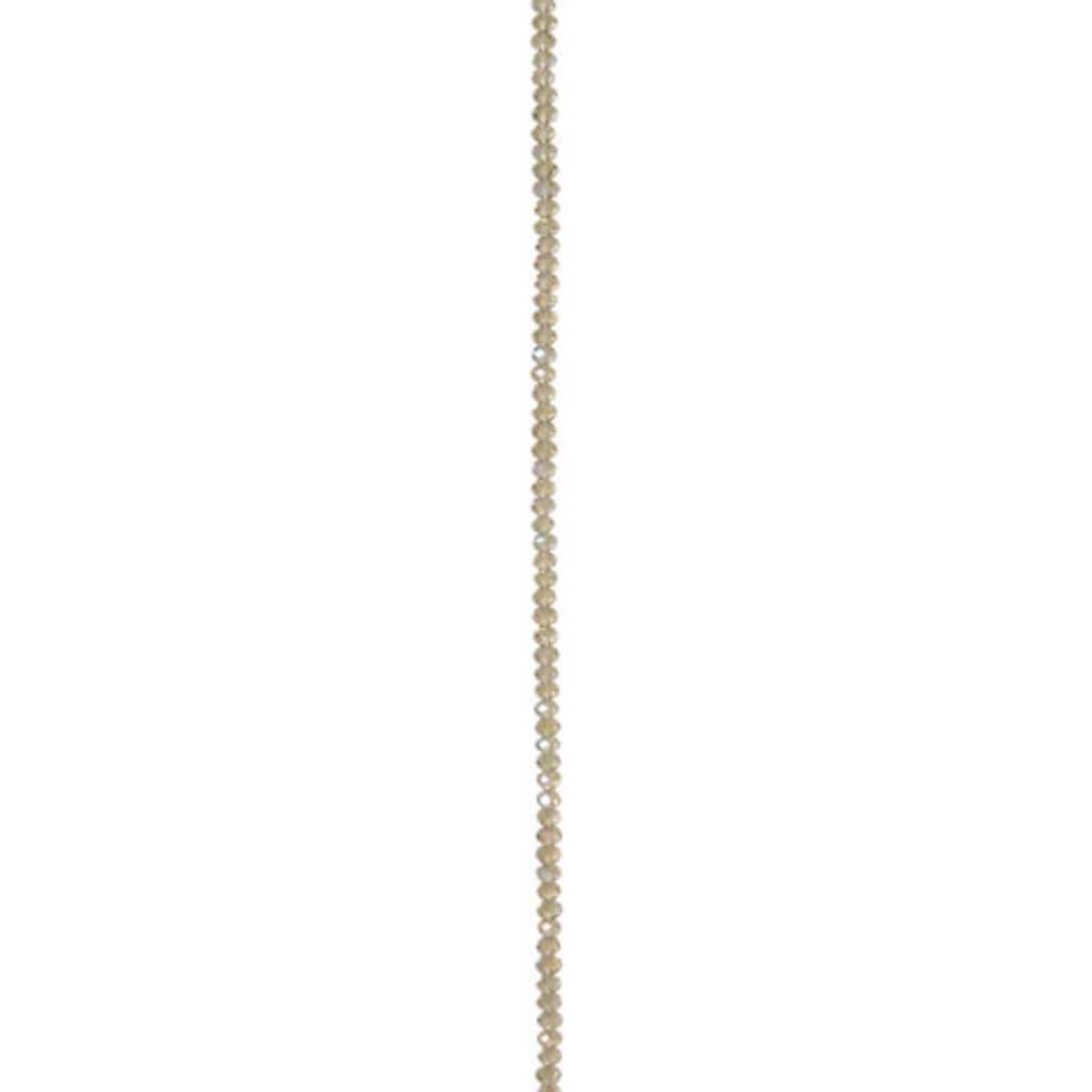 CRYSTAL BEAD STRAND RONDELLE SMOKE 3X4MM 7IN 